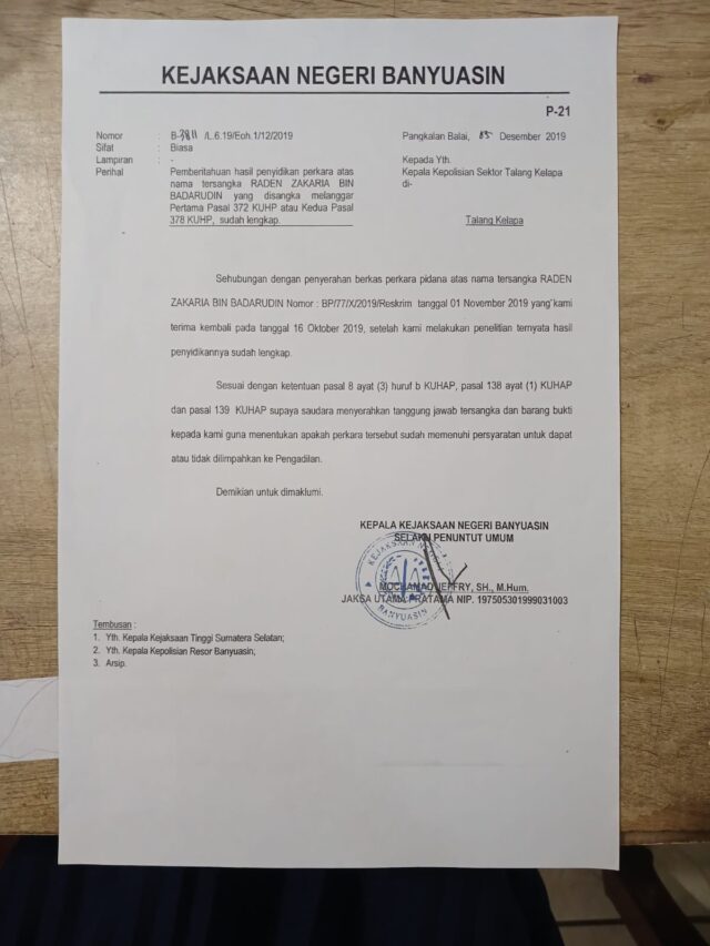 Heboh pesan berantai, Kajari Banyuasin telah menetapkan tersangka RZ 2019 lalu, tapi lulus anggota Bawaslu