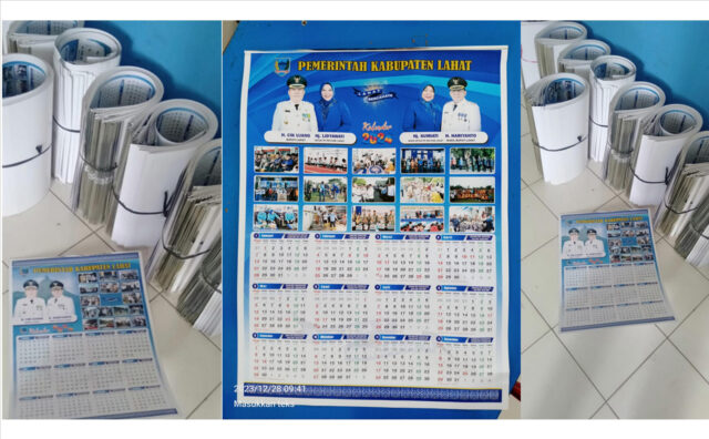 Menangkan Pileg, diduga Setda Lahat bagikan kalender mantan Bupati Cik Ujang
