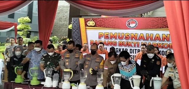 108.997,91 gram sabu dan 134.487 butir pil Ekstasi di blender