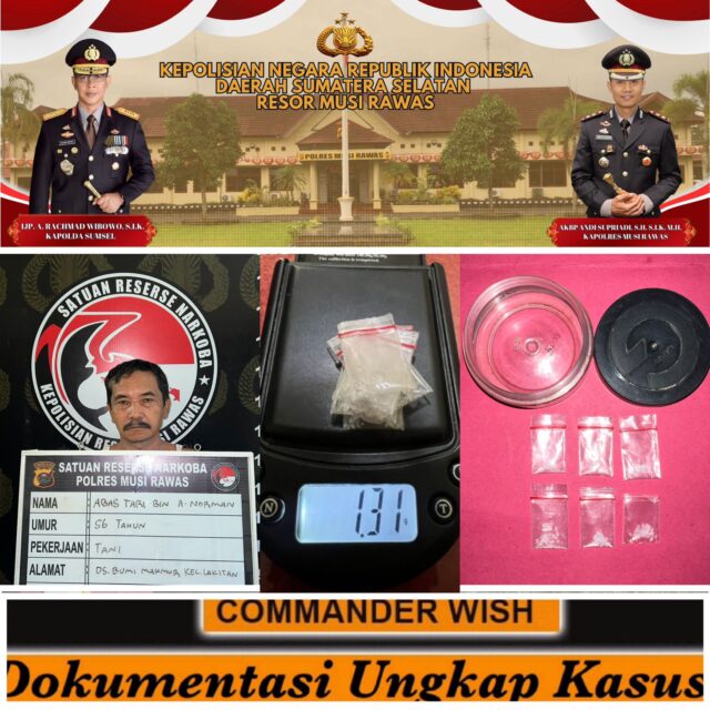 Simpan Sabu Dalam Kotak Minyak Rambut, Satnarkoba Polres Musi Rawas Ringkus Abas Tari