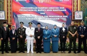 Ketua DPRD Provinsi Sumsel,Dr.Hj.RA.Ainta Noeringhati SH MH Hadiri Pelantikan PJ.Bupati Musi Banyuasin