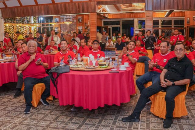 Jajaran Polda Sumsel Nobar Timnas semi final AFC U23