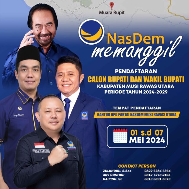 DPD Nasdem Muratara Resmi Buka Pendaftaran Calon Bupati dan Wakil Bupati