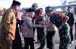 Danrem 045/Gaya Sambut Kedatangan Wakil Presiden RI Di Babel