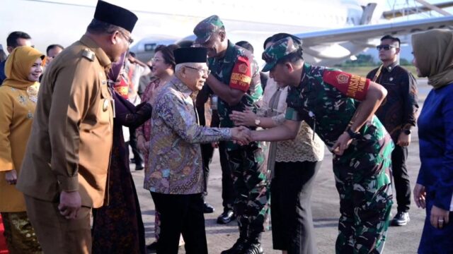 Danrem 045/Gaya Sambut Kedatangan Wakil Presiden RI Di Babel