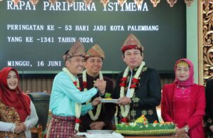 Rapat Paripurna Istimewa HUT Kota Palembang ke-1341 Beriringan dengan Ucapan Perpisahan Pj Walikota