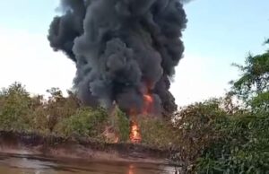 Cemari Sungai Parung, kini Sumur Bor Ilegal di Muba terbakar hebat