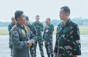 Tiga Pesawat Tempur Sukhoi SU 27/30 dari Skadron Udara 11 Lanud Sultan Hasanuddin Tiba di Lanud Iswahjudi
