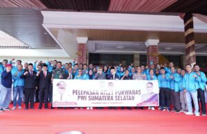 Bersama Pj Gubernur Ketua DPRD Sumsel R A Anita Noeringhati Lepas Keberangkatan Kontingen Sumsel Berlaga Pada Porwanas XIV Kalsel