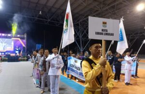 Kontingen PWI Kota Lubuklinggau Penuh Semangat Ikuti Pembukaan Porwada ke IV di Muba