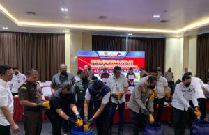 Polda Sumsel Musnahkan BB 49 Kg Sabu sabu Milik Jaringan Narkoba Golden Crescent