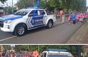 Polres Bengkulu Utara Berpartisipasi dalam Pengawalan Pawai Miniatur Kendaraan TK R.A. Purwanida