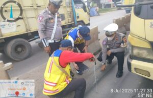 Kelancaran Lalu Lintas Satlantas Polres Banyuasin bersama BBPJN Provinsi Sumatera Selatan Melaksanakan Survey Jalan