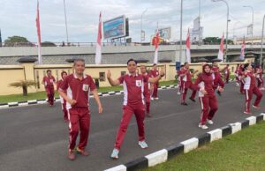 Jaga Kesehatan Serta Kebugaran Tubuh Personel Polda Sumsel Rutin Laksanakan Olahraga Bersama