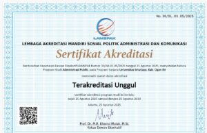 Prodi S1 Administrasi Publik FISIP Unsri Raih Akreditasi Unggul dari LAMSPAK