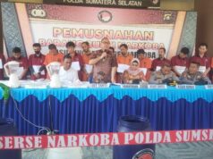 Gaungkan Perang Terhadap Narkoba, Polda Sumsel Musnahkan 1,7 Kilogram Sabu dan 6.404 Butir Ekstasi