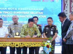 Wali Kota Palembang Ratu Dewa Teken MoU dengan Kejati Sumsel di Griya Agung, Disaksikan Gubernur Sumsel