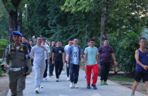 Wali Kota Palembang Ratu Dewa jalan santai dan Diskusi Hukum bersama Ketua Komisi Kejaksaan RI dan Kejati Sumsel