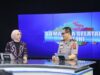 Kabid Humas Polda Sumsel,menjadi pembaca berita Warta Berita Sore Special Day HUT ke 52 TVRI Sumsel