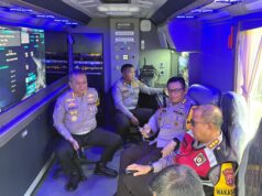 Polda Sumsel Turunkan Mobile Command Center ke Betung, Teknologi Drone Kendalikan Arus Mudik Jalintim