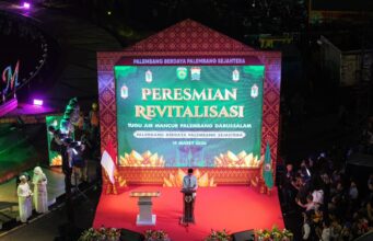 Ratu Dewa Resmikan Air Mancur Cempako Telok , Ikon Baru Palembang Darussalam