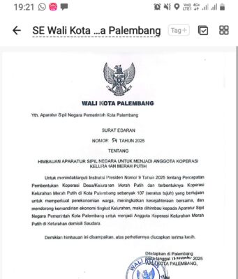 Perkuat Ekonomi Rakyat, Wali Kota Palembang Dorong ASN Gabung Koperasi Merah Putih