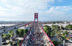 Tak Hanya Warga Palembang, Wisatawan Antusias Coba Car Free Day,Ratu Dewa Rencanakan Jadi Agenda Mingguan