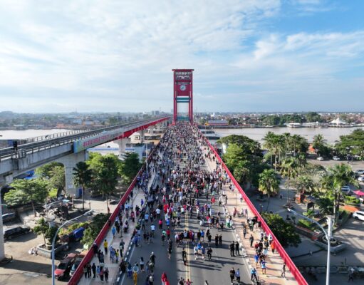 Tak Hanya Warga Palembang, Wisatawan Antusias Coba Car Free Day,Ratu Dewa Rencanakan Jadi Agenda Mingguan