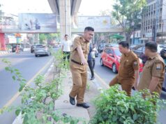 Sekda Aprizal Tinjau Pengecatan Trotoar Sudirman, Ajak Pengusaha Berkontribusi