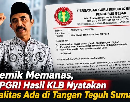 PB PGRI Kubu KLB Bantah Klaim Kemenangan Hukum Kubu Unifah Rosyidi