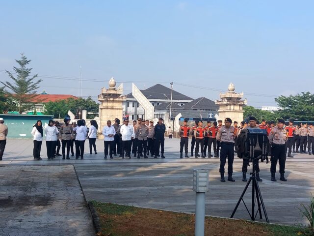 Polda Sumsel Gelar Gladi Ziarah Sambut HUT Bhayangkara ke-80 di TMP Ksatria Ksetria Siguntang