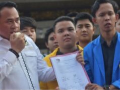 Ketua DPRD Sumsel Andie Dinialdie Temui Aksi Damai Aliansi BEM Sumsel