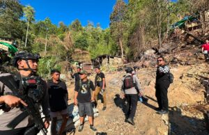 Police Line Dipasang di Lokasi PETI Batu Gergaji, Polda Gorontalo Amankan Barang Bukti