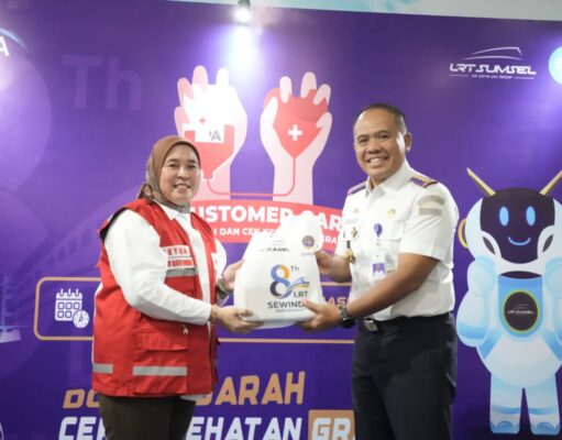 PMI Palembang dan LRT Sumsel Bersinergi Lewat “LRT Care”