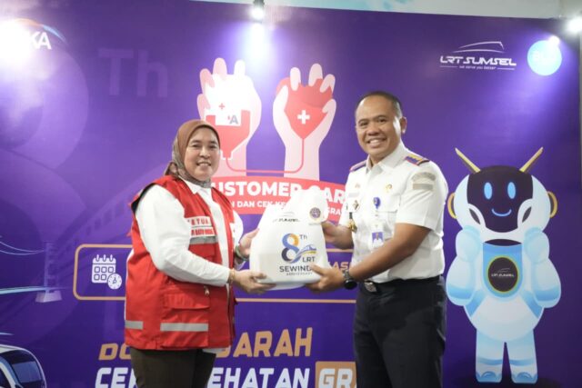 PMI Palembang dan LRT Sumsel Bersinergi Lewat “LRT Care”
