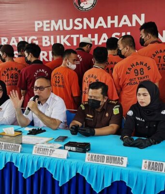 Lindungi Puluhan Ribu Generasi Bangsa, Polda Sumsel Gelar Pemusnahan Barang Bukti Narkotika Skala Besar