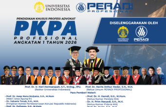 UI dan PERADI Profesional Buka PKPA Angkatan I Tahun 2026, Cetak Advokat Berintegritas