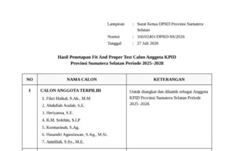 Berkas Sudah di Meja Gubernur, Pelantikan 7 Anggota KPID Sumsel Segera Digelar