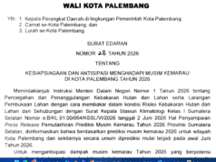 MUSIM KEMARAU TIBA! Pemkot Palembang Keluarkan 16 Poin Siaga Karhutla: Upacara Sekolah Ditiadakan, Dilarang Bakar Lahan