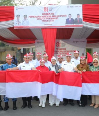 Kibarkan Merah Putih! Pemkot Palembang Tebar Bendera Hingga ke Kecamatan Jelang 17 Agustus