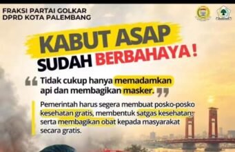 Kualitas Udara Palembang Sangat Tidak Sehat, ini kata Ketua Fraksi Partai Golkar Palembang