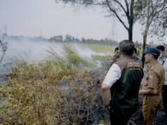 Turun ke Lahan Gambut yang Membara, Gubernur Herman Deru dan Wali Kota Ratu Dewa Perkuat Perang Melawan Karhutla di Kertapati