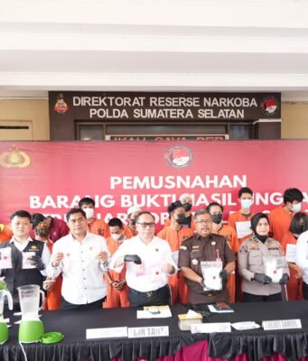 Polda Sumsel Musnahkan Barang Bukti Narkoba Hasil 20 Kasus, 29 Tersangka Diamankan