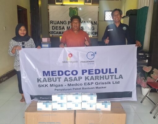 Hadapi Dampak Karhutla, SKK Migas dan Medco E&P Salurkan Ribuan Kotak Masker ke 14 Desa di Muba
