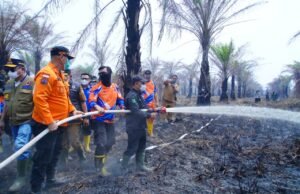 Bupati Muba Turun ke Muara Medak, Petugas dan Warga Bersatu Padamkan Karhutla